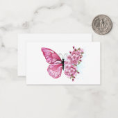Flower Butterfly with Pink Sakura Notitiekaartje (Voorkant / Achterkant in situ)