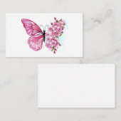 Flower Butterfly with Pink Sakura Notitiekaartje (Voorkant / Achterkant)