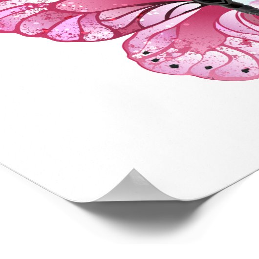 Flower Butterfly with Pink Sakura Poster (Hoek)