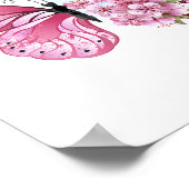 Flower Butterfly with Pink Sakura Poster (Hoek)