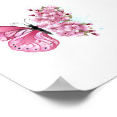 Flower Butterfly with Pink Sakura Poster (Hoek)