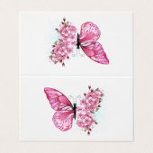 Flower Butterfly with Pink Sakura Visitekaartje (Buitenkant ongevouwen)
