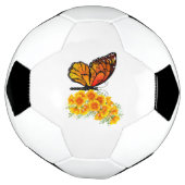 Flower Butterfly with Yellow California Poppy Voetbal (Gedraaid)