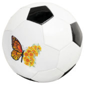Flower Butterfly with Yellow California Poppy Voetbal (Drie kwart)