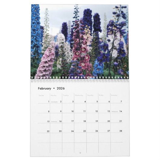 Flower Calendar 2026 Kalender (Feb 2026)