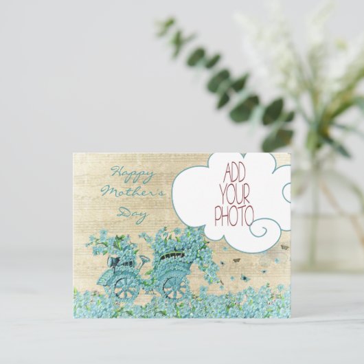 Flower Carriage - Happy Moederdag Briefkaart (Staand voorkant)