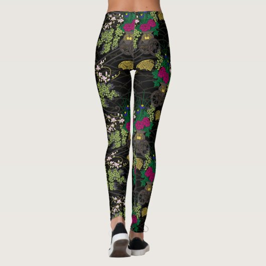 Flower Carriage Pattern Japanese classic Leggings (Achterkant)