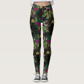Flower Carriage Pattern Japanese classic Leggings (Voorkant)