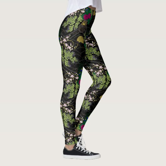 Flower Carriage Pattern Japanese classic Leggings (Rechts)