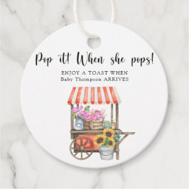Flower cart baby shower - Pop het! Als ze pop! Bedankjes Labels