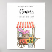 Flower Cart baby shower - Raad eens hoeveel bloeme Poster (Voorkant)