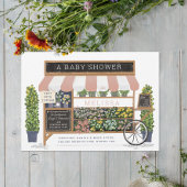 Flower Cart Farmer's Market Blush Roze Baby shower Kaart