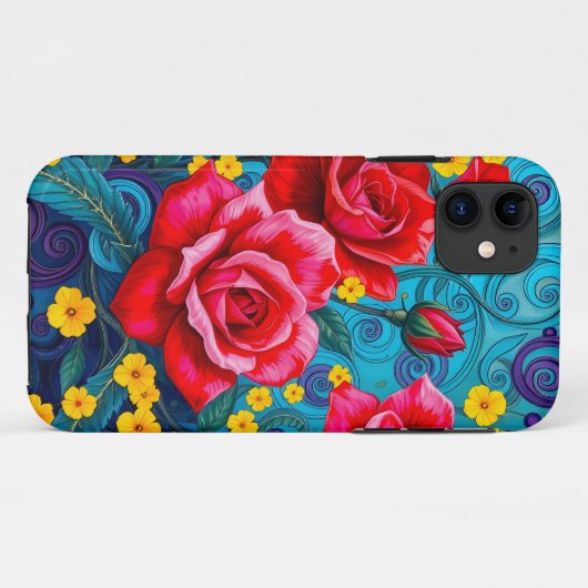 Flower Case-Mate iPhone Case (Achterkant (horizontaal))