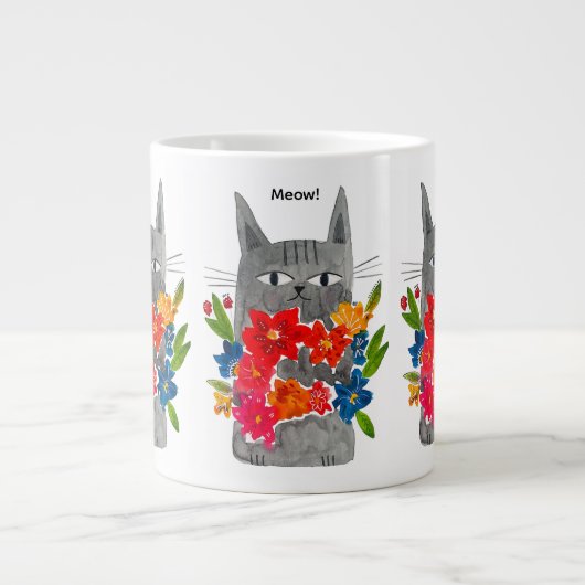 Flower Cat Grote Koffiekop (Voorkant)