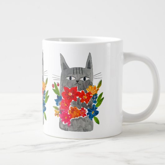 Flower Cat Grote Koffiekop (Rechts)