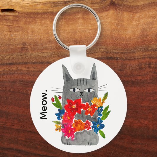 Flower Cat Sleutelhanger (Achterkant)