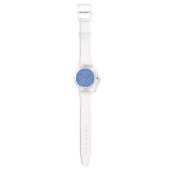 Flower Checkered Pattern No. 01 - Light Blue Horloge (Bandje)