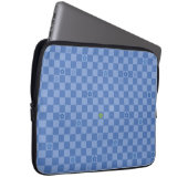 Flower Checkered Pattern No. 01 - Light Blue Laptop Sleeve (Voorkant Rechts)
