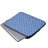 Flower Checkered Pattern No. 01 - Light Blue Laptop Sleeve (Voorkant onderkant)