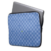 Flower Checkered Pattern No. 01 - Light Blue Laptop Sleeve (Voorkant Links)