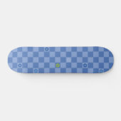 Flower Checkered Pattern No. 01 - Light Blue Persoonlijk Skateboard (Horizontaal)