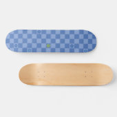 Flower Checkered Pattern No. 01 - Light Blue Persoonlijk Skateboard (Horizontaal)