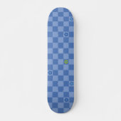 Flower Checkered Pattern No. 01 - Light Blue Persoonlijk Skateboard (Voorkant)
