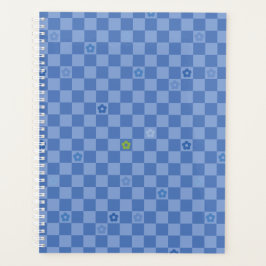 Flower Checkered Pattern No. 01 - Light Blue Planner