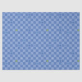 Flower Checkered Pattern No. 01 - Light Blue Tissuepapier (Voorkant)