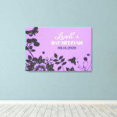 FLOWER CHILD Bat Mitzvah Sign-In Geheugenbord Canvas Afdruk (Insitu (Houten vloer))