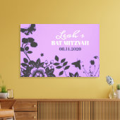 FLOWER CHILD Bat Mitzvah Sign-In Geheugenbord Canvas Afdruk (Insitu (Woonkamer))