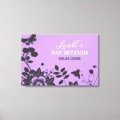 FLOWER CHILD Bat Mitzvah Sign-In Geheugenbord Canvas Afdruk (Voorkant)
