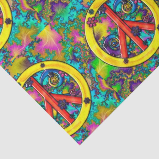 Flower Child Psychedelische Gemengde Media Tissuepapier (Detail)