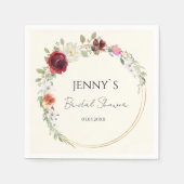 Flower Circle Bruiloft Vrijgezellenfeest Servet (Voorkant)