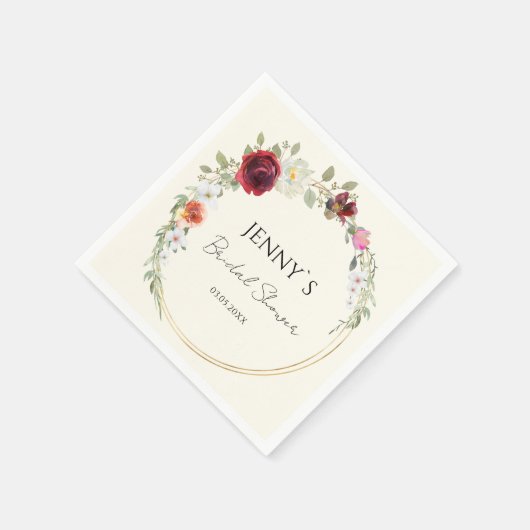 Flower Circle Bruiloft Vrijgezellenfeest Servet (Hoek)