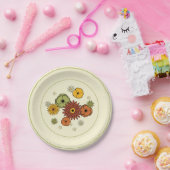 Flower Cluster Retro Kitschy Paper Plate 7" Papieren Bordje (Feest)