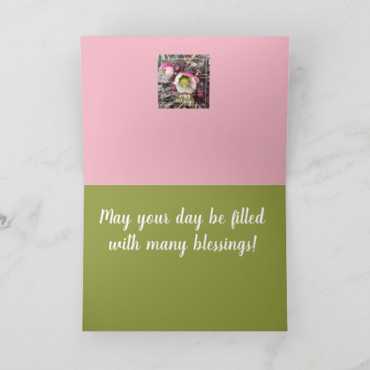 FLOWER COLLAGE VERJAARDAG GROET KAART (Binnen)