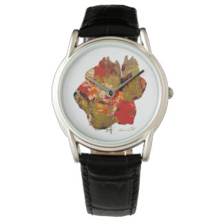 Flower collagraph art watch horloge