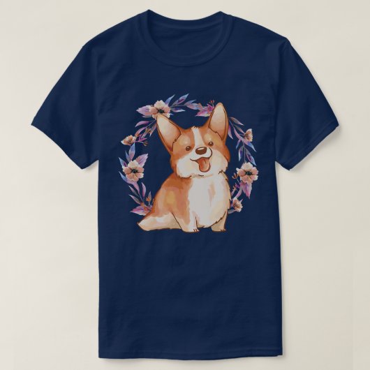 Flower Corgi Dog-950 T-shirt (Design voorkant)