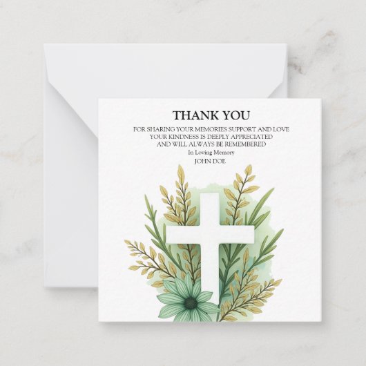 Flower Cross Bedankt Notitiekaartje (Voorkant)