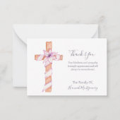 Flower Cross Foto Sympathie Begrafenis Kaart Notitiekaartje (Voorkant)