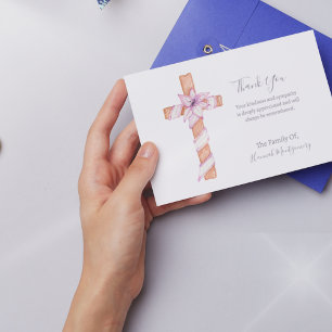 Flower Cross Foto Sympathie Begrafenis Kaart Notitiekaartje