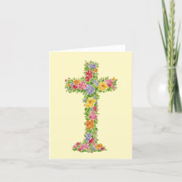 Flower Cross Waterverf Easter Kaart