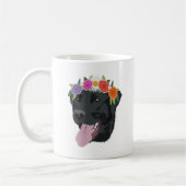 Flower Crown Black Lab Koffiemok (Links)