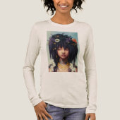 Flower Crown Girl Tri-Blend Shirt (Voorkant)