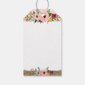 Flower Crown Glitter Vrijgezellenfeest Dank u Roos Cadeaulabel (Achterkant)