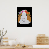 Flower Crown Guinea Pig Poster (Keuken)