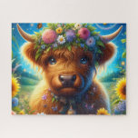 Flower Crown Highland Cow Legpuzzel<br><div class="desc">Flower Crown Highland Cow
illustration
colorful
customizable</div>