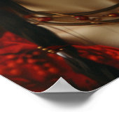 Flower Crown Stijlvolle Jonge Vrouw Poster (Hoek)