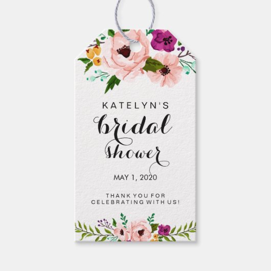 Flower Crown Vrijgezellenfeest Dank u Cadeau Label Cadeaulabel (Voorkant)